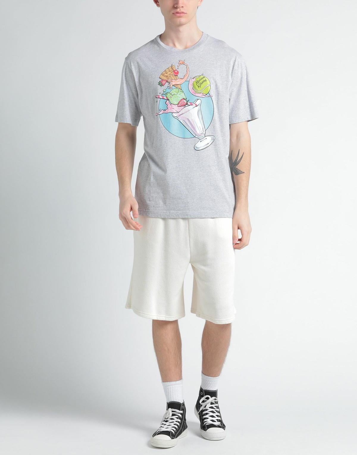 Maison Kitsuné Mens T-shirt in Grey