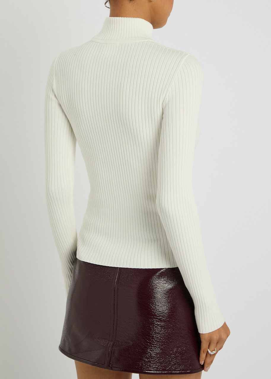 Courrèges Reedition Ribbed Knit Jumper White