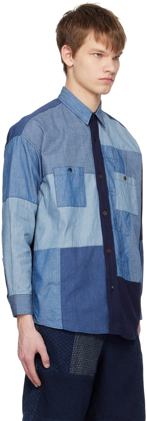 FDMTL Indigo Patchwork Rinse Shirt