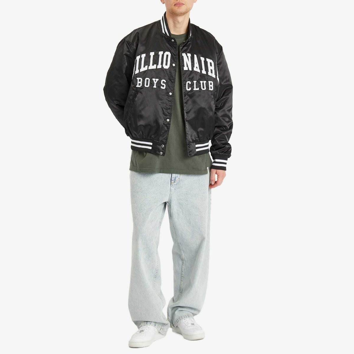 Billionaire Boys Club Men's College Satin Bomber Jacket in Black