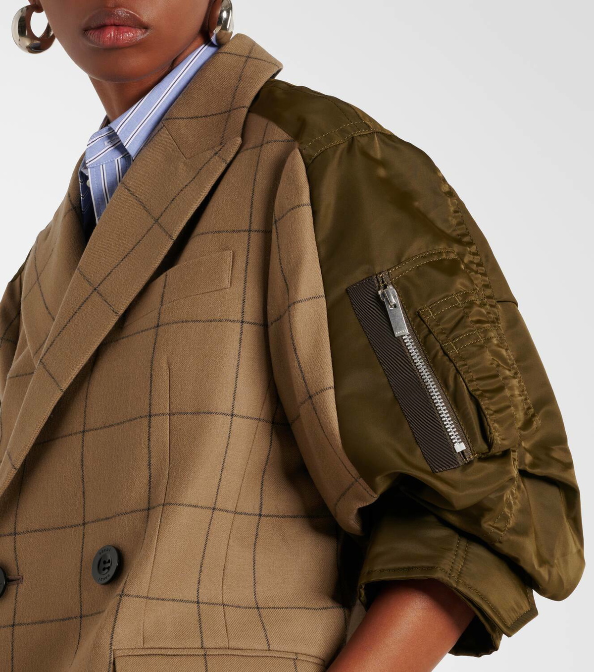 Sacai Checked wool-blend jacket Sacai