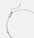 Kamyen Twin Heart 18kt white gold and enamel choker with diamonds