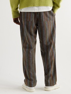 Stussy - Straight-Leg Striped Woven Trousers - Green