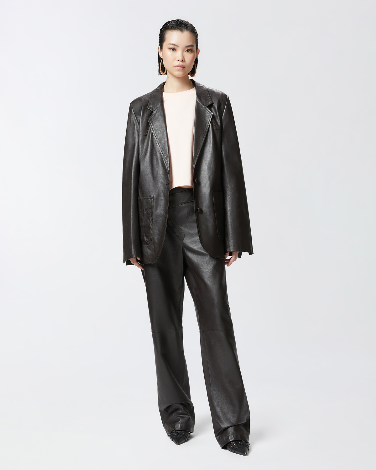 レザージャケット・コート PINKO GRIPS LEATHER VEST REIMAGINE PINKO X PATRICK MCDOWELL Reimagine by PINKO X Patrick McDowell leather waistcoat
