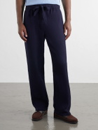 Frescobol Carioca - Luan Straight-Leg Wool Drawstring Trousers - Blue
