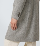 Lardini Herringbone double-breasted virgin wool coat
