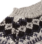 Monitaly - Chamula Fair Isle Merino Wool Sweater - Gray