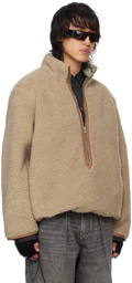 John Elliott Tan & Khaki Corpus Reversible Faux-Shearling Jacket