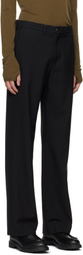 Rier Black Popeline Wool Trousers