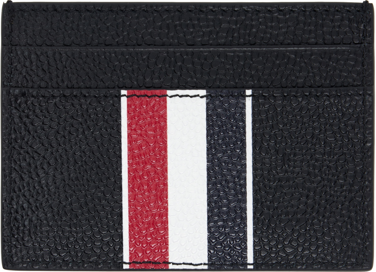 Thom Browne Black RWB Stripe Double Sided Card Holder