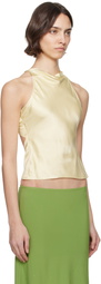 GUIZIO Yellow Regine Cowl Neck Top