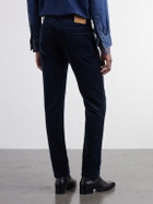 Massimo Alba - Straight-Leg Cotton-Velvet Trousers - Blue