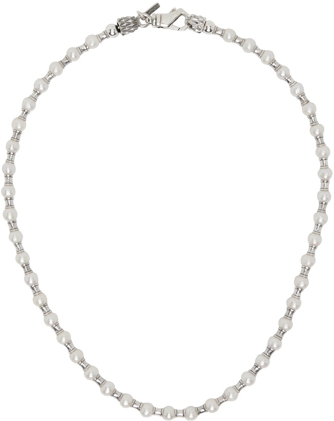 Photo: Emanuele Bicocchi Silver Pearl Spacers Necklace