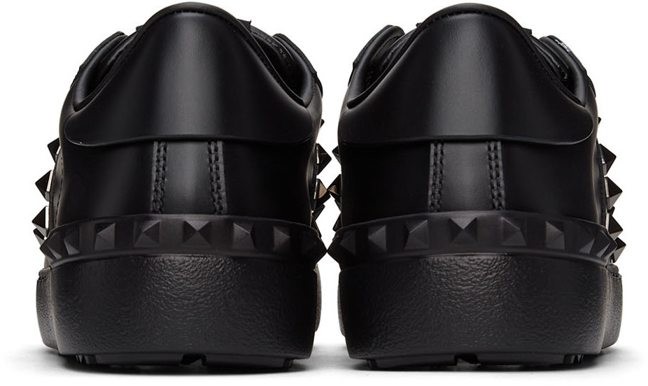 【Valentino Garavani】Open Rockstud Untitled Sneakers Black Rockstud Untitled Sneaker In Calfskin Leather for Man in