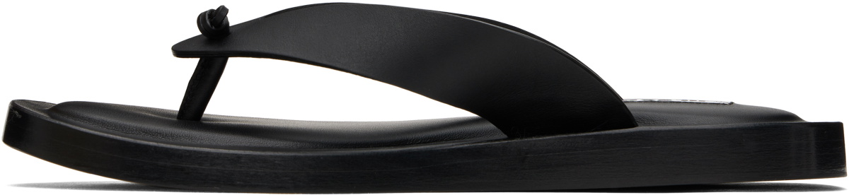 Jil Sander Black Thong Sandals