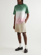 A.P.C. - Marius Logo-Print Dip-Dyed Cotton-Jersey T-Shirt - Green