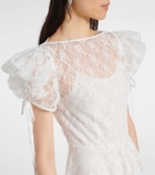 Rodarte Floral silk lace midi dress