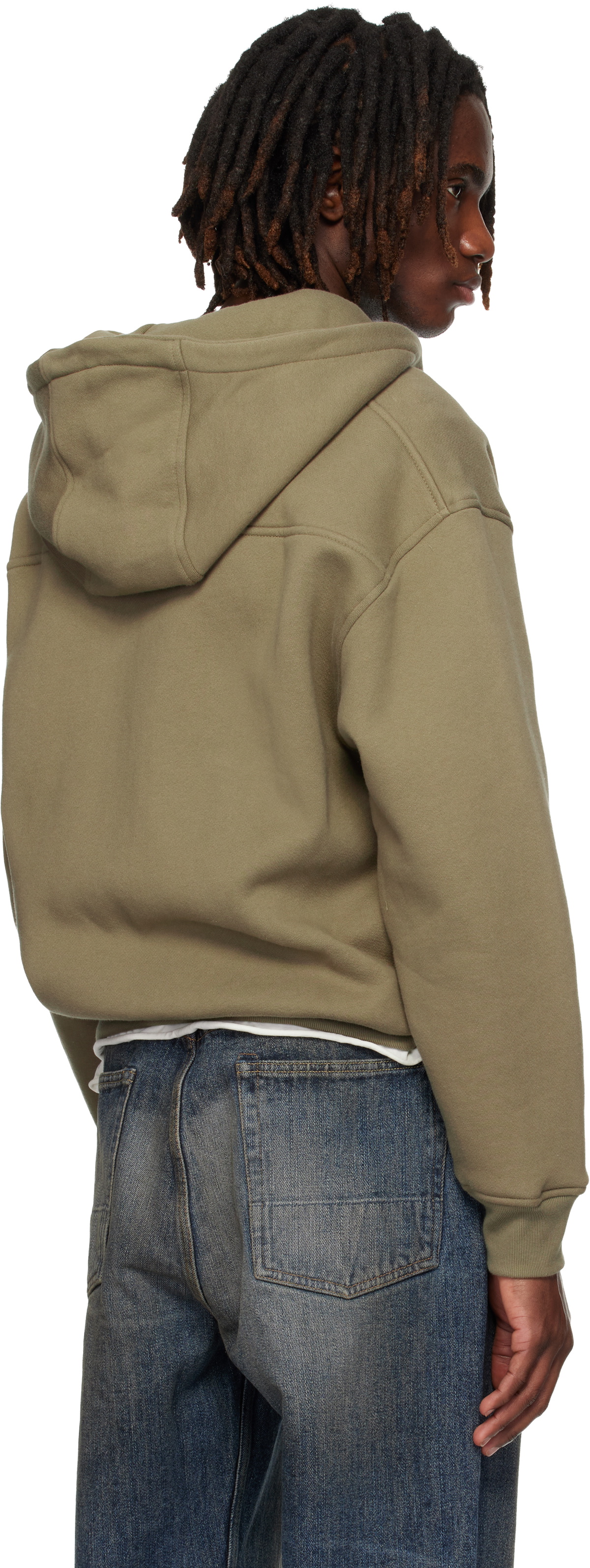 Rhude Khaki Classique Zip Up Hoodie