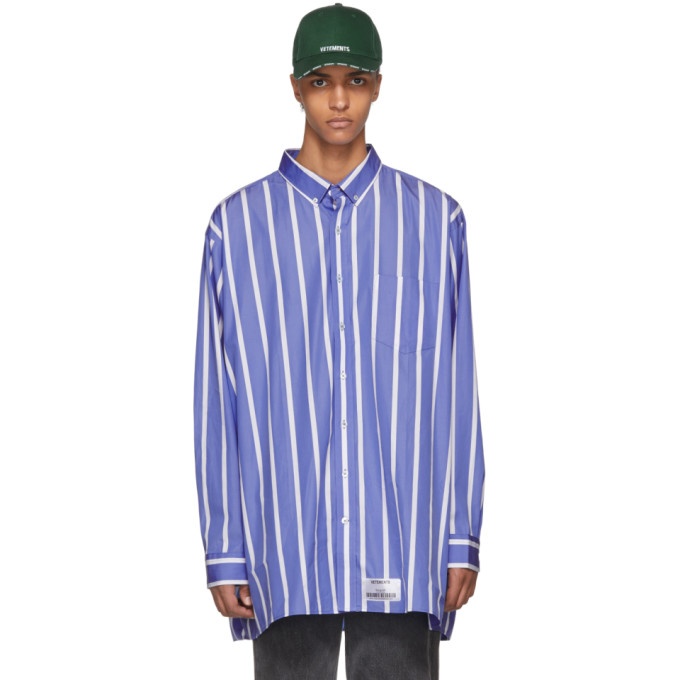 Photo: Vetements Blue and White Oversized Stripe Shirt