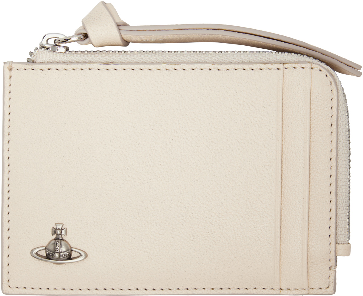Vivienne Westwood Off-White Zip Card Holder Vivienne Westwood