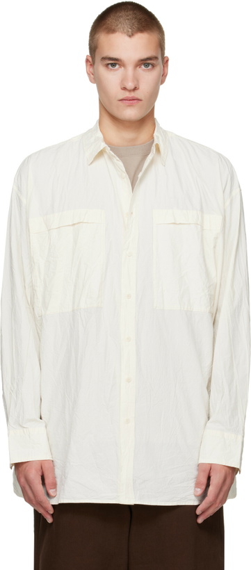 Photo: CASEY CASEY Off-White Unfinished Hamnet Pocket Shirt