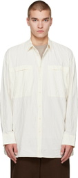 CASEY CASEY Off-White Unfinished Hamnet Pocket Shirt