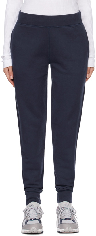 Photo: Sunspel Navy Relaxed-Fit Lounge Pants