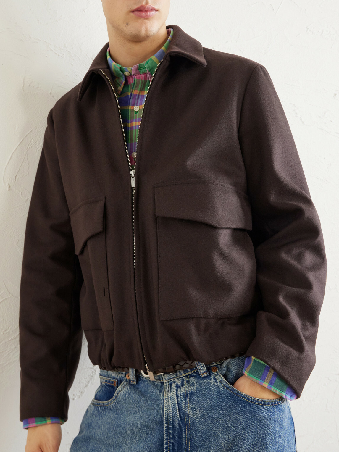 Barena - Wool-Blend Felt Blouson Jacket - Brown