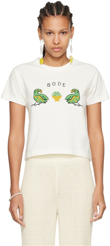 Photo: Bode Off-White Twin Parakeet T-Shirt
