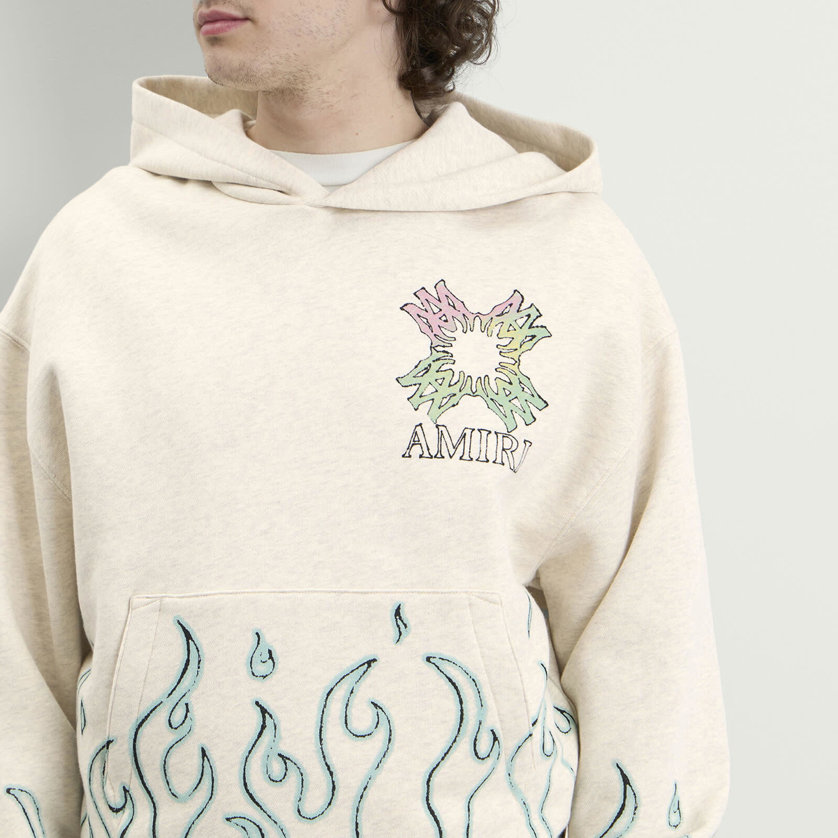 Amiri Men's MA Quad Flames Hoodie in Ivory