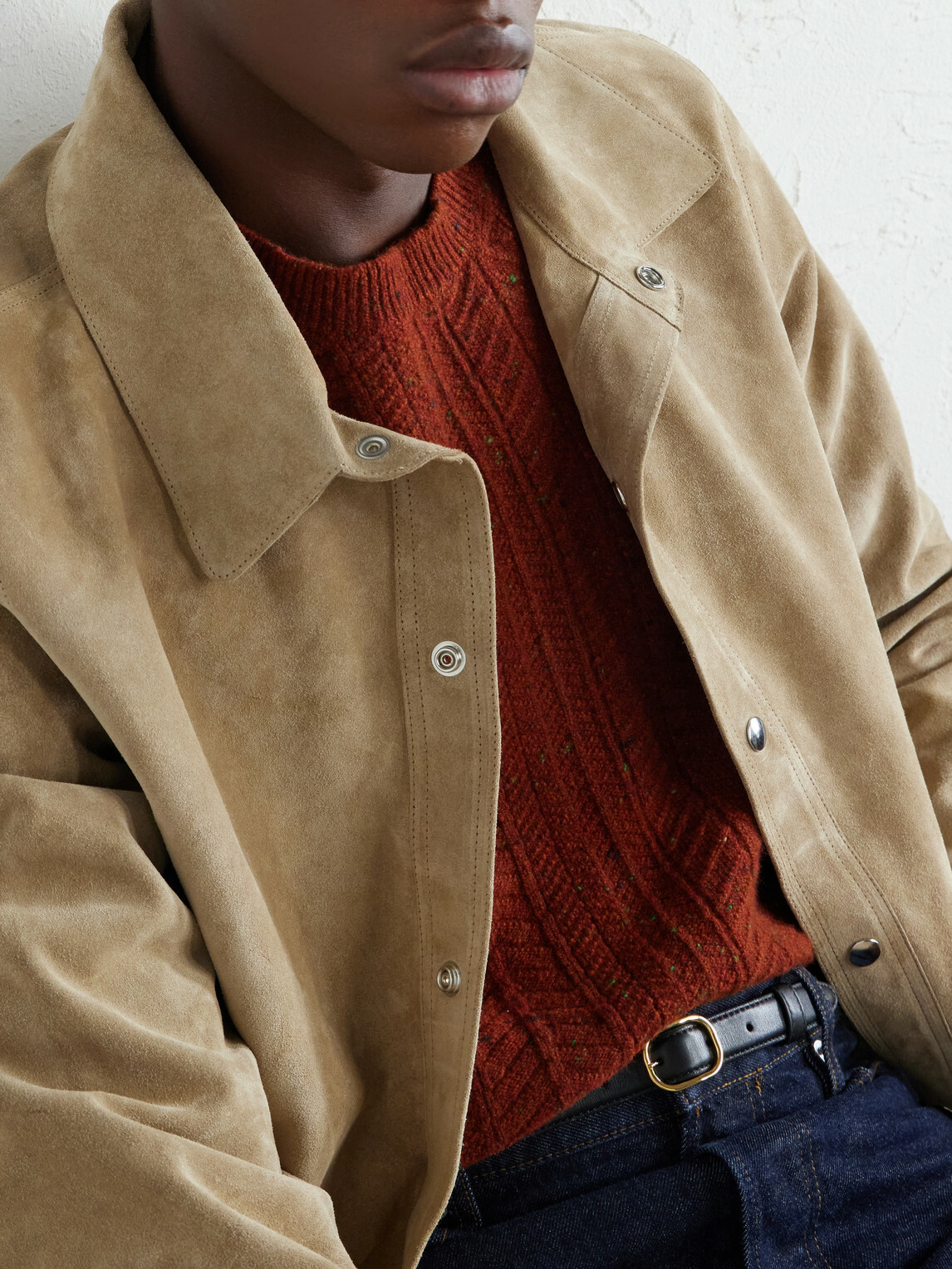 Inis Meáin - Herringbone Merino Wool and Cashmere-Blend Sweater - Red