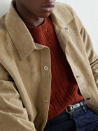 Inis Meáin - Herringbone Merino Wool and Cashmere-Blend Sweater - Red