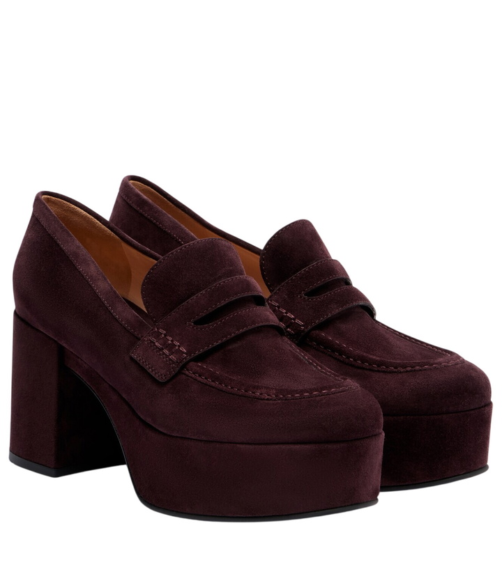 Photo: Gianvito Rossi Jenna suede platform penny loafers