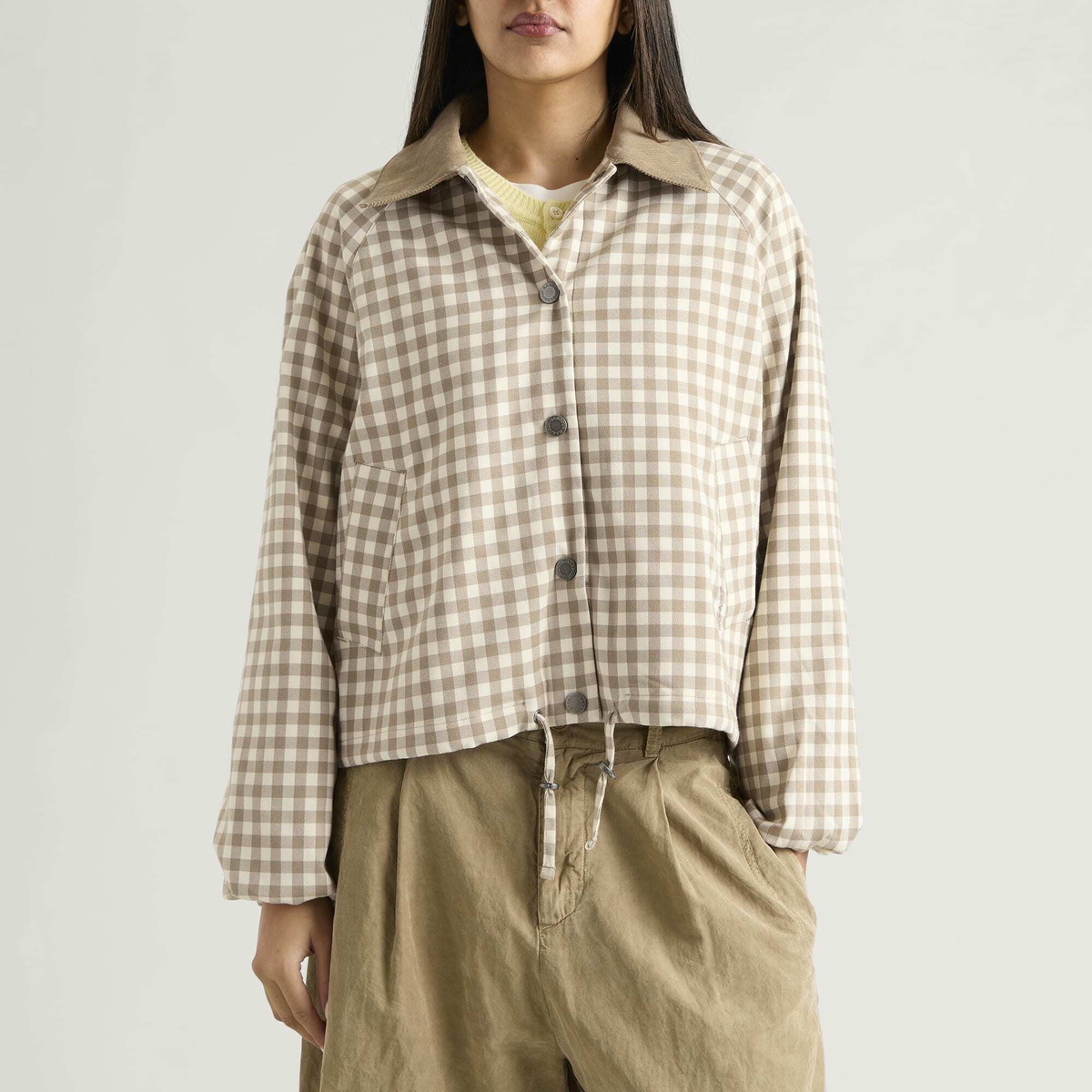 Barbour Women's Ovingham Casual Jacket in Gingham Sand