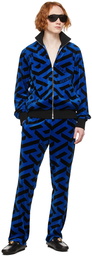 Versace Blue & Black Velour Track Jacket