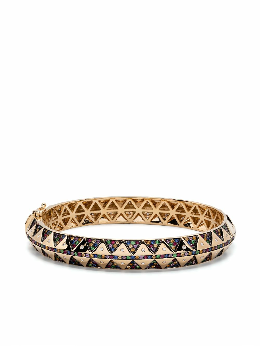 Harwell Godfrey 18K Yellow Gold Chubby Talisman Diamond Bangle Bracelet