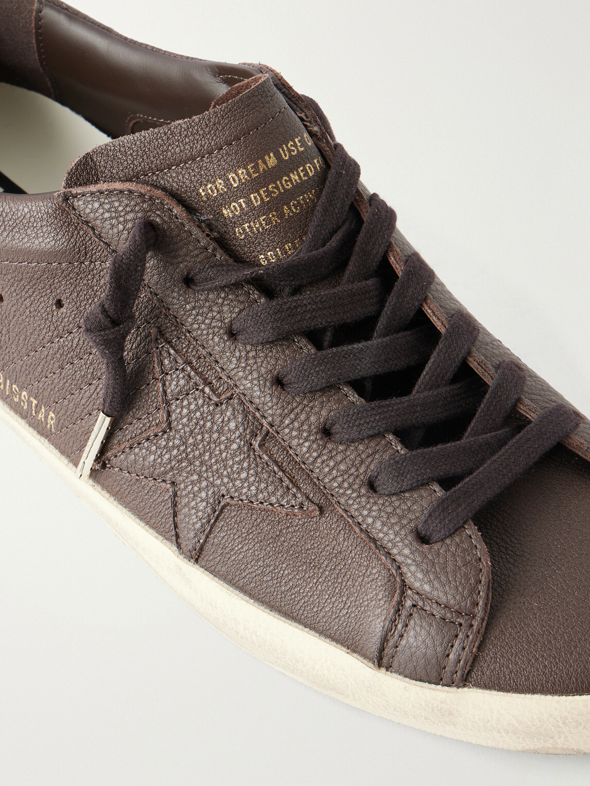 Golden Goose - Super-Star Distressed Full-Grain Leather Sneakers - Brown