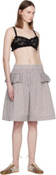 Dries Van Noten Black Polka Dot Mesh Bralette