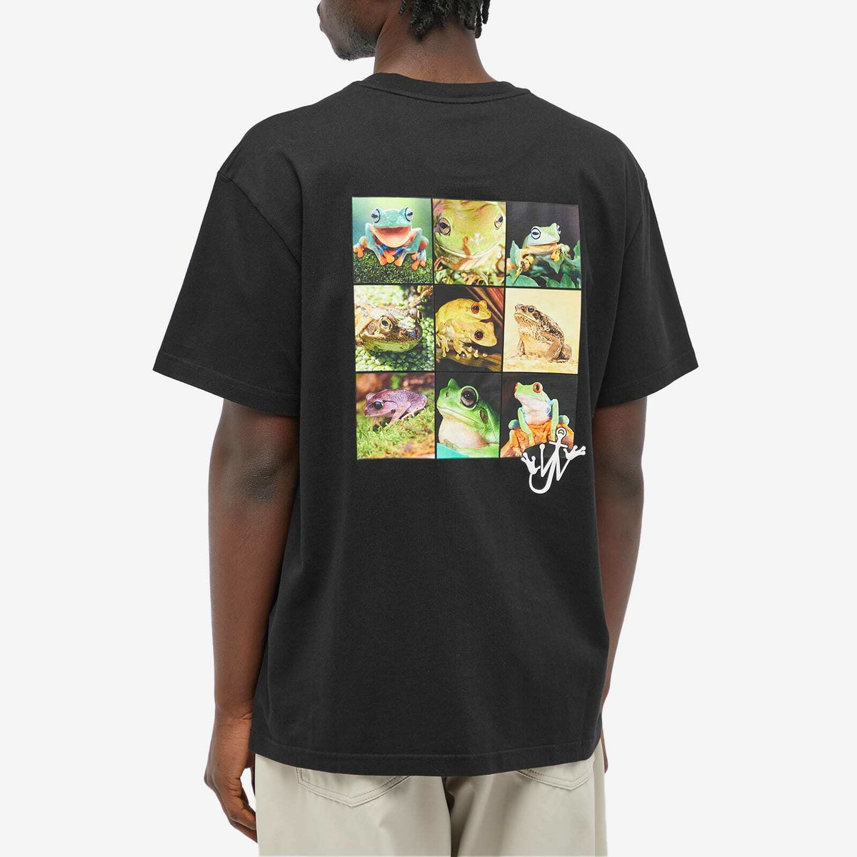 JW Anderson Men's Frog T-Shirt in Black JW Anderson