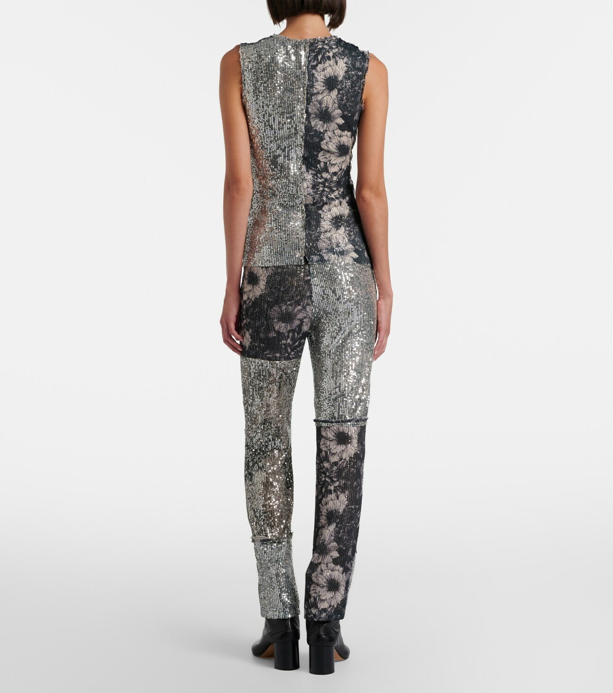 Maison Margiela Sequined patchwork slim pants