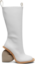 YUME YUME Off-White Love Tall Boots