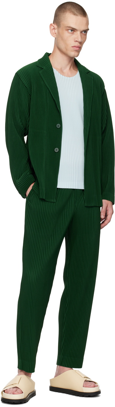 HOMME PLISSÉ ISSEY MIYAKE Green Tailored Pleats 1 Blazer