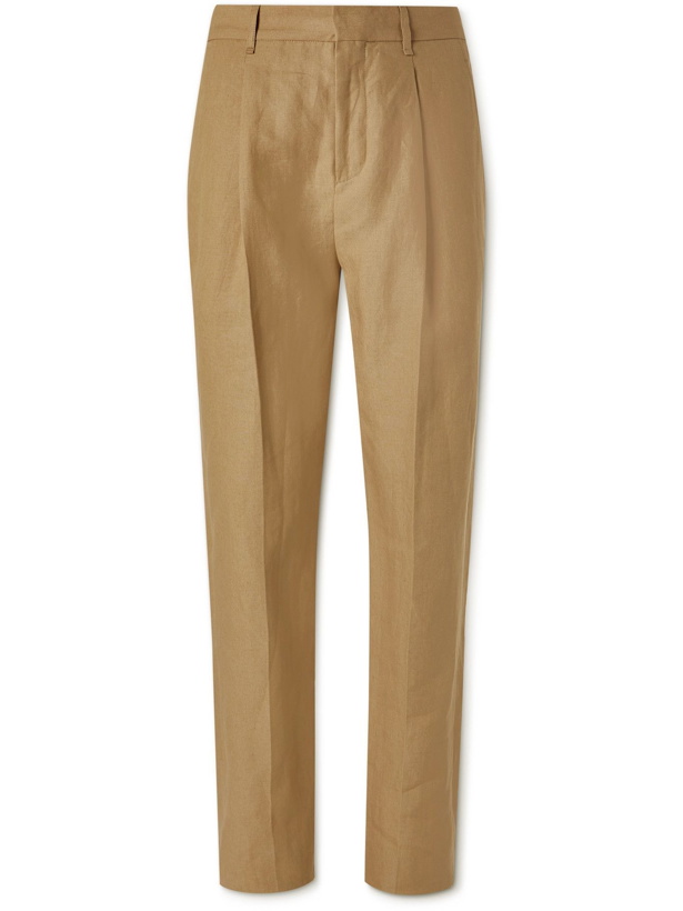 Photo: TOD'S - Pleated Linen Trousers - Neutrals