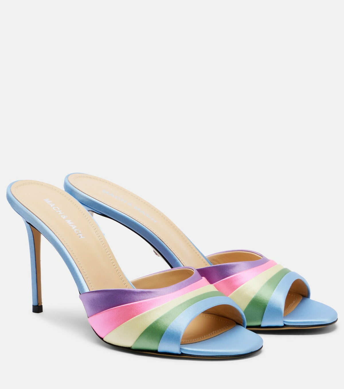 Mach & Mach Gradient 95 satin mules
