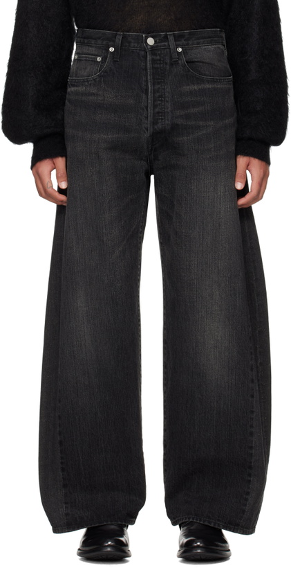 Photo: stein Black Deformation Wide Jeans
