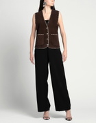 Donni. Womens Tailored Vest Chocolate in Brown