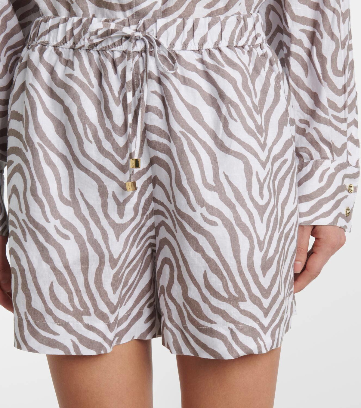 Heidi Klein Zebra-print linen shorts
