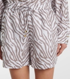 Heidi Klein Zebra-print linen shorts