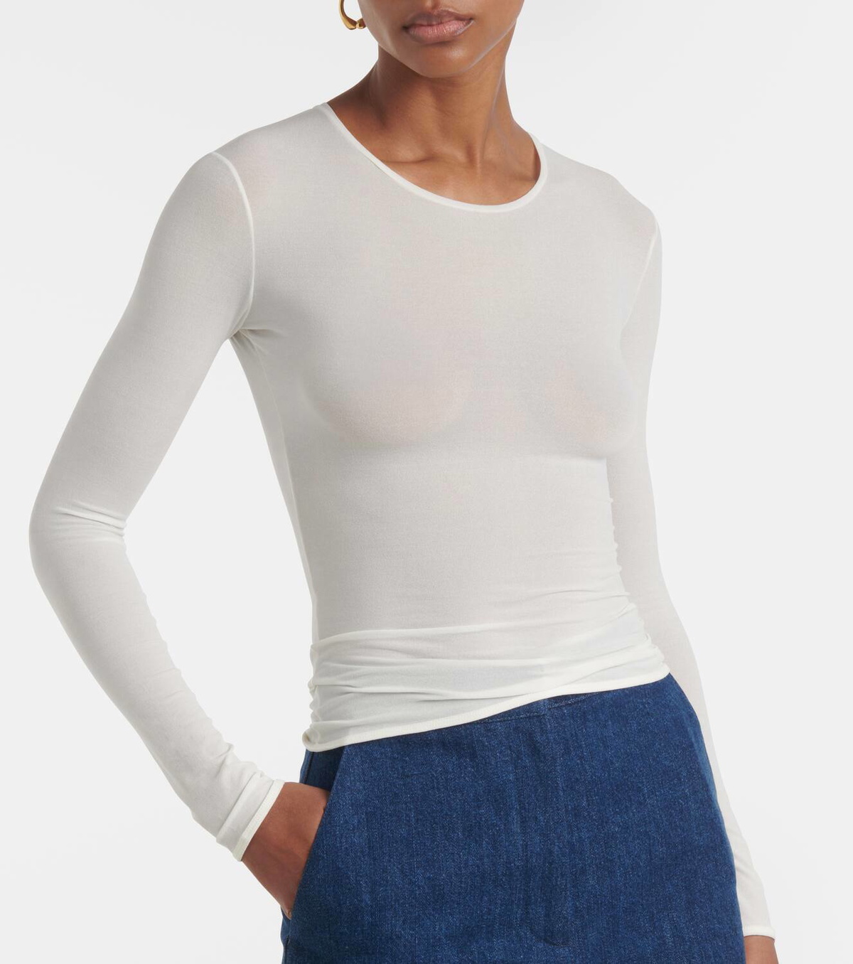 Fforme Ames sheer silk-blend top