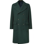 Rubinacci - Slim-Fit Double-Breasted Wool and Cashmere-Blend Twill Overcoat - Green